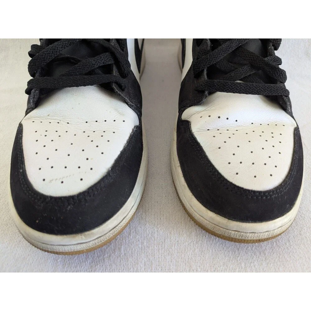 Nike Air Jordan 1 Mid SE Diamond Men's Size 12 DH6933-100 White & Black (No Box)